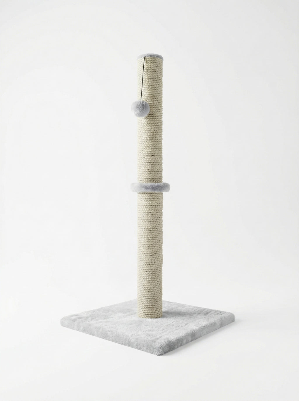 Cat Scratching Post with Sisal Rope & Soft Plush – Stable Vertical Scratcher