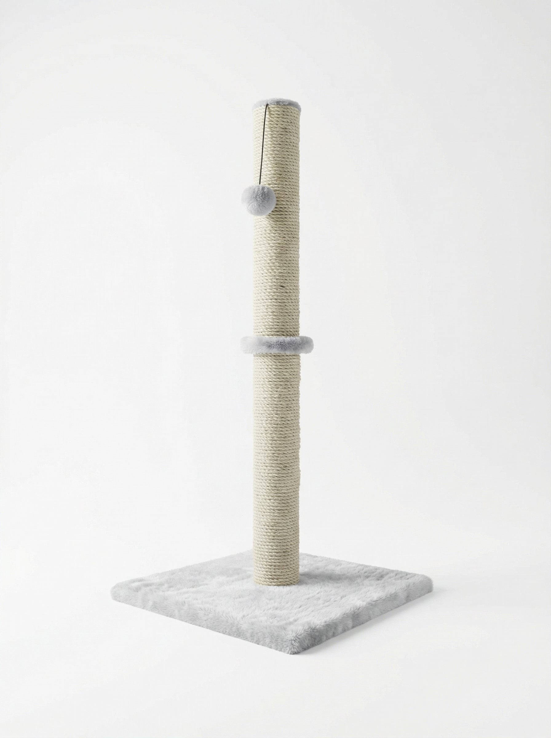 Cat Scratching Post with Sisal Rope & Soft Plush – Stable Vertical Scratcher