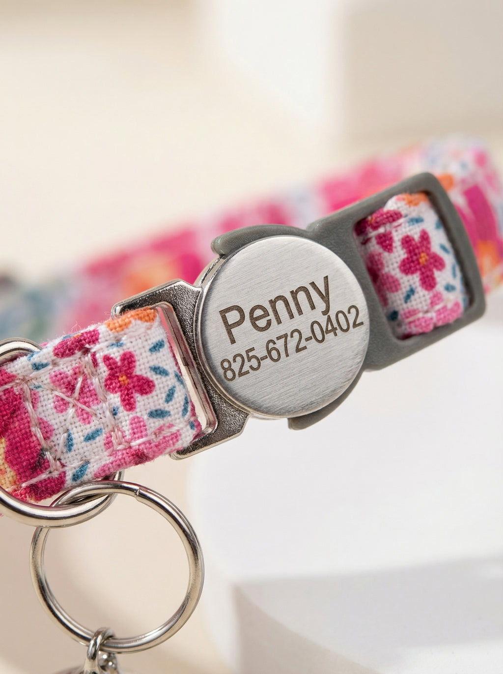 Personalized Cat Collar with Engraved Name Tag – Breakaway Safety Buckle