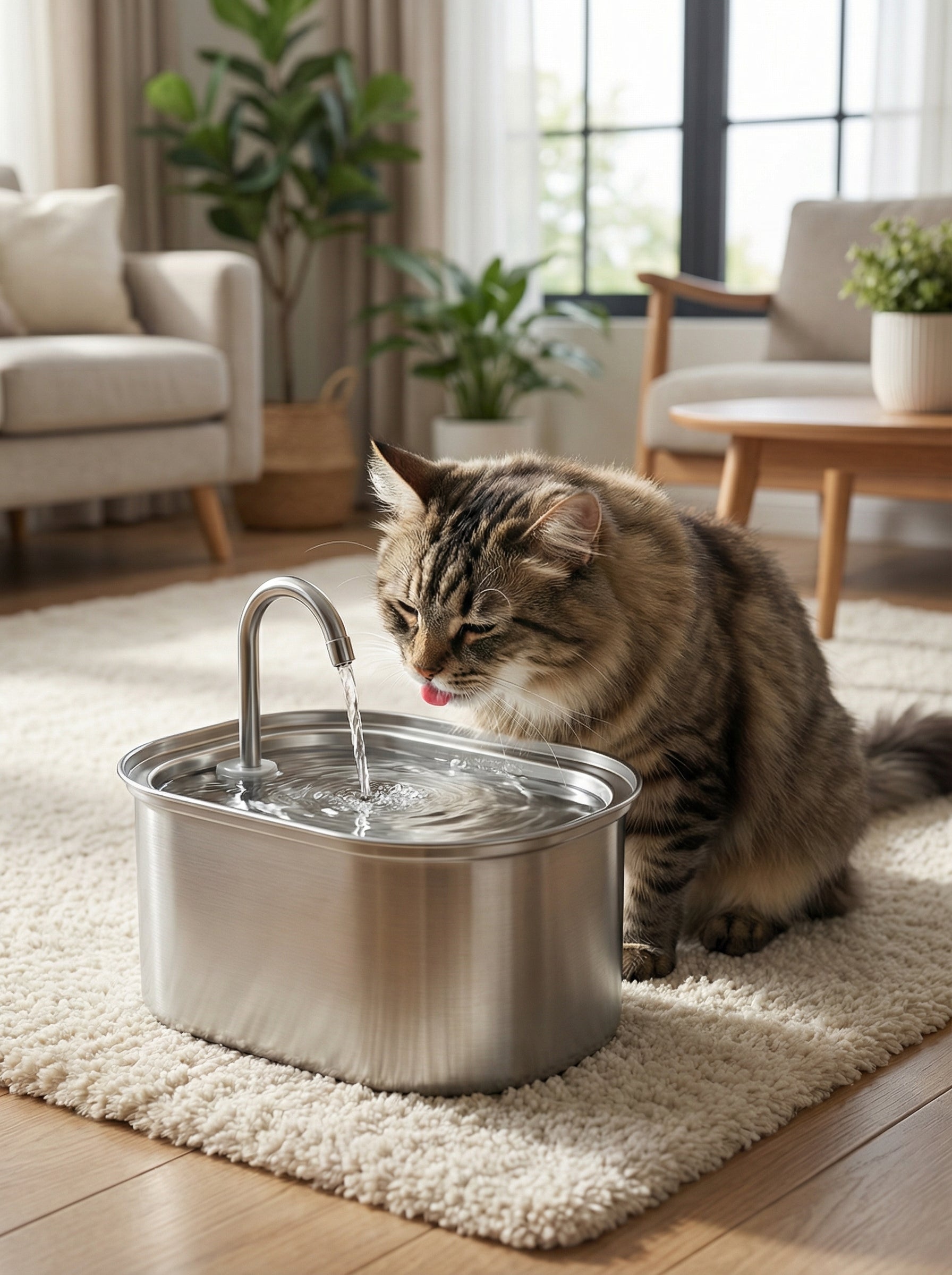 Quiet Pet Water Fountain – Anti-Slip, BPA-Free, Whisper-Quiet Pump