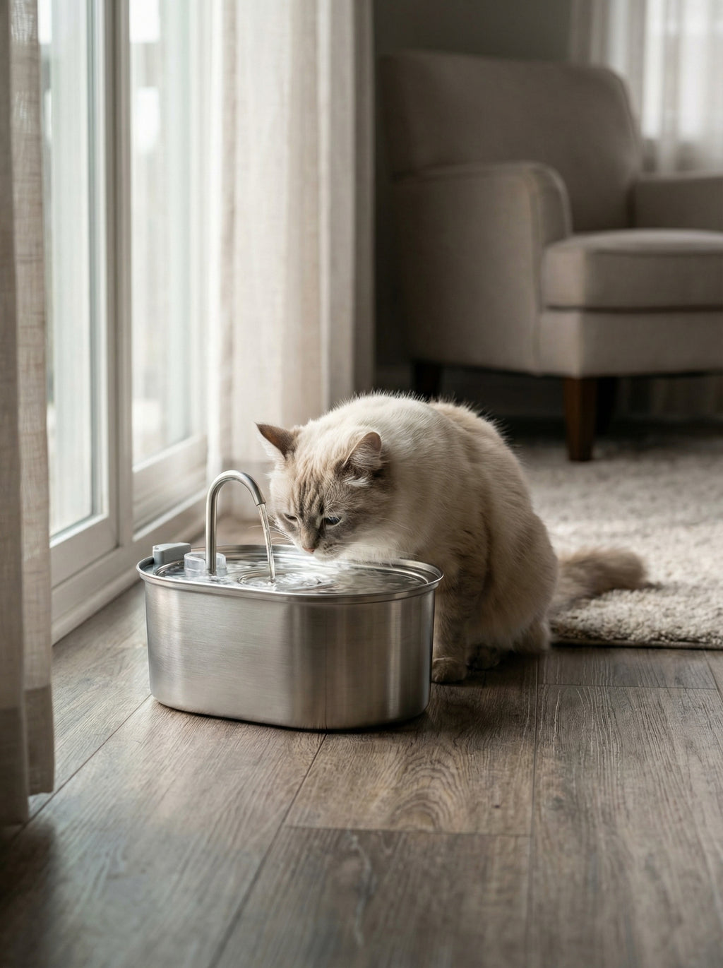 Quiet Pet Water Fountain – Anti-Slip, BPA-Free, Whisper-Quiet Pump
