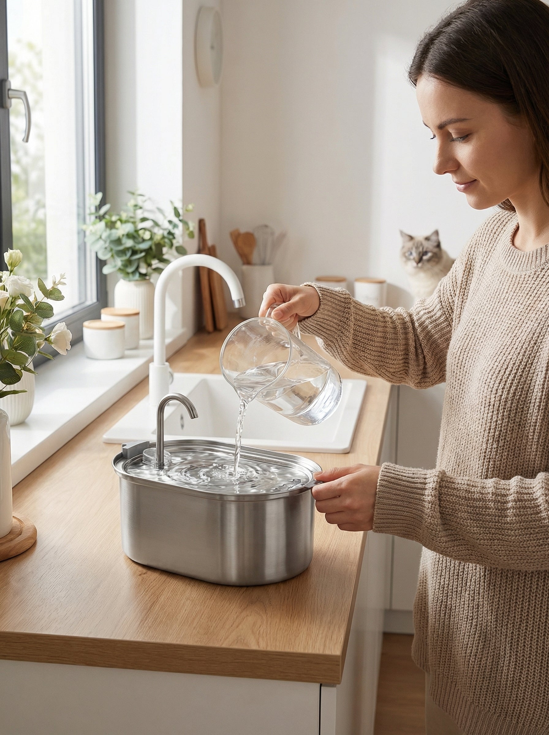 Quiet Pet Water Fountain – Anti-Slip, BPA-Free, Whisper-Quiet Pump
