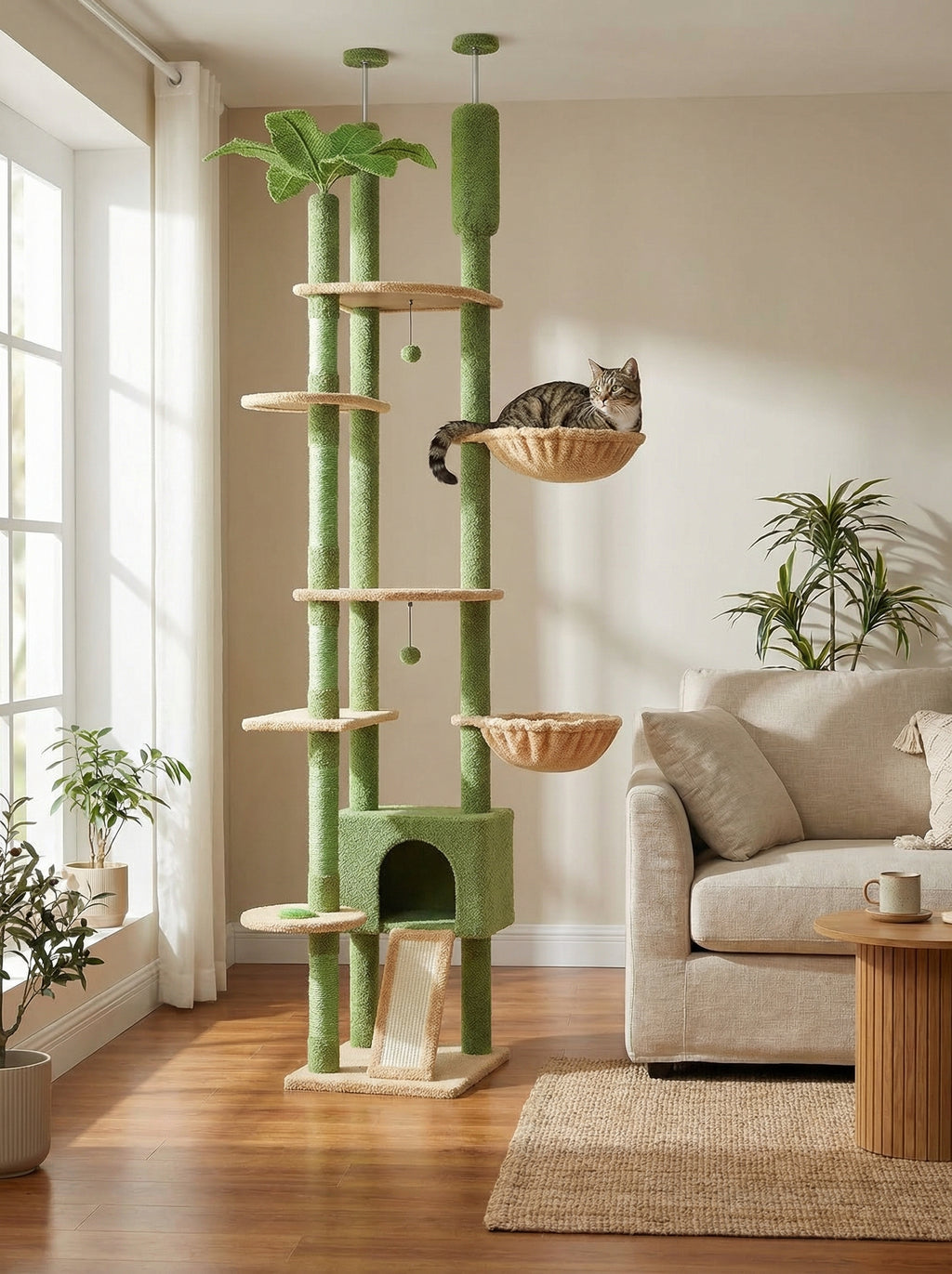 Cactus Cat Tree Tower – Multi-Level Climb, Play & Scratch