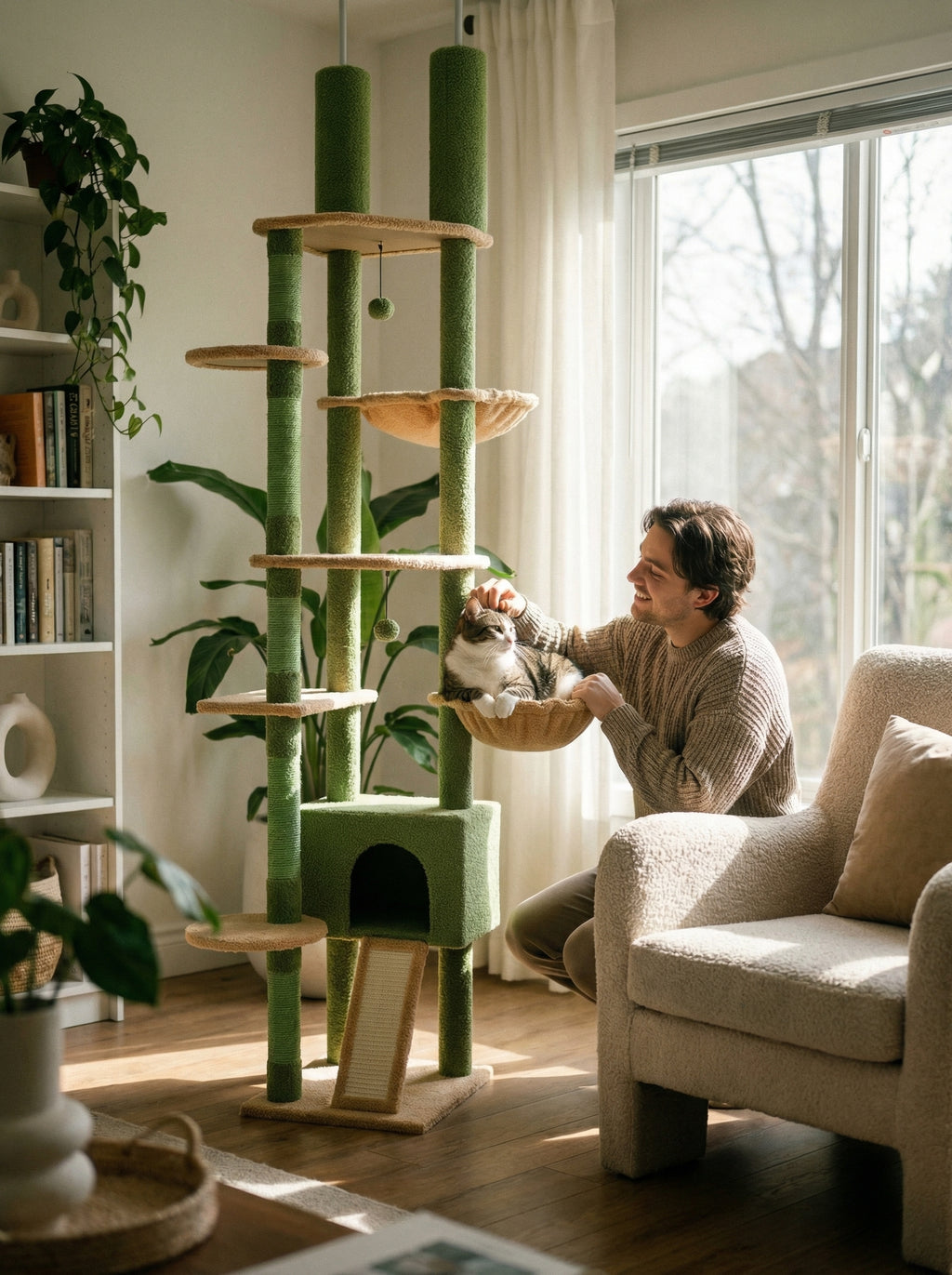 Cactus Cat Tree Tower – Multi-Level Climb, Play & Scratch