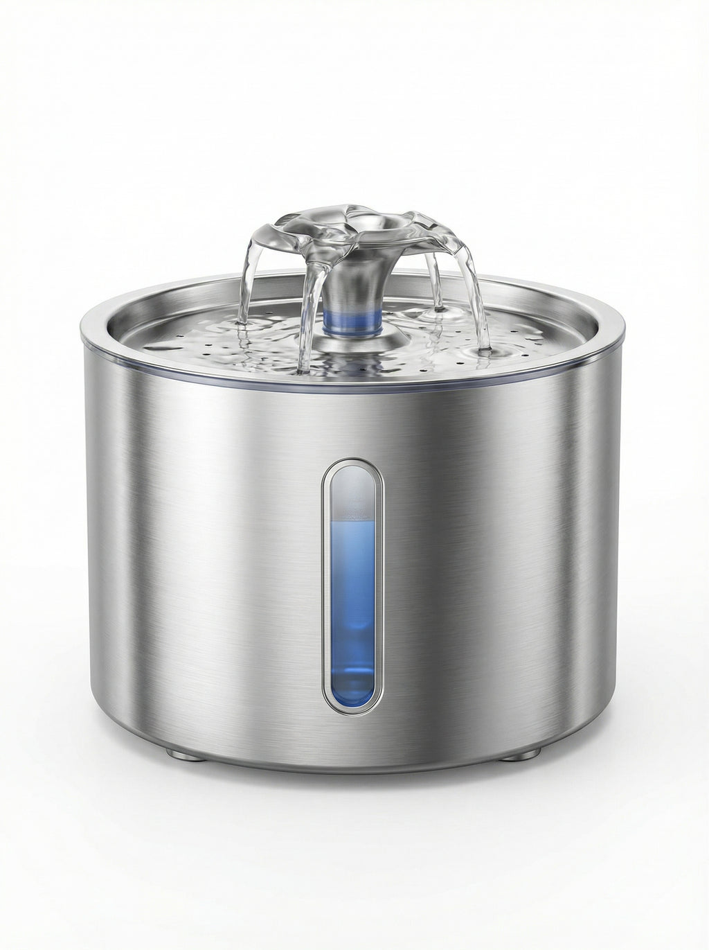 Stainless Steel Cat Water Fountain – 2.5L, LED Light & Auto Power-Off