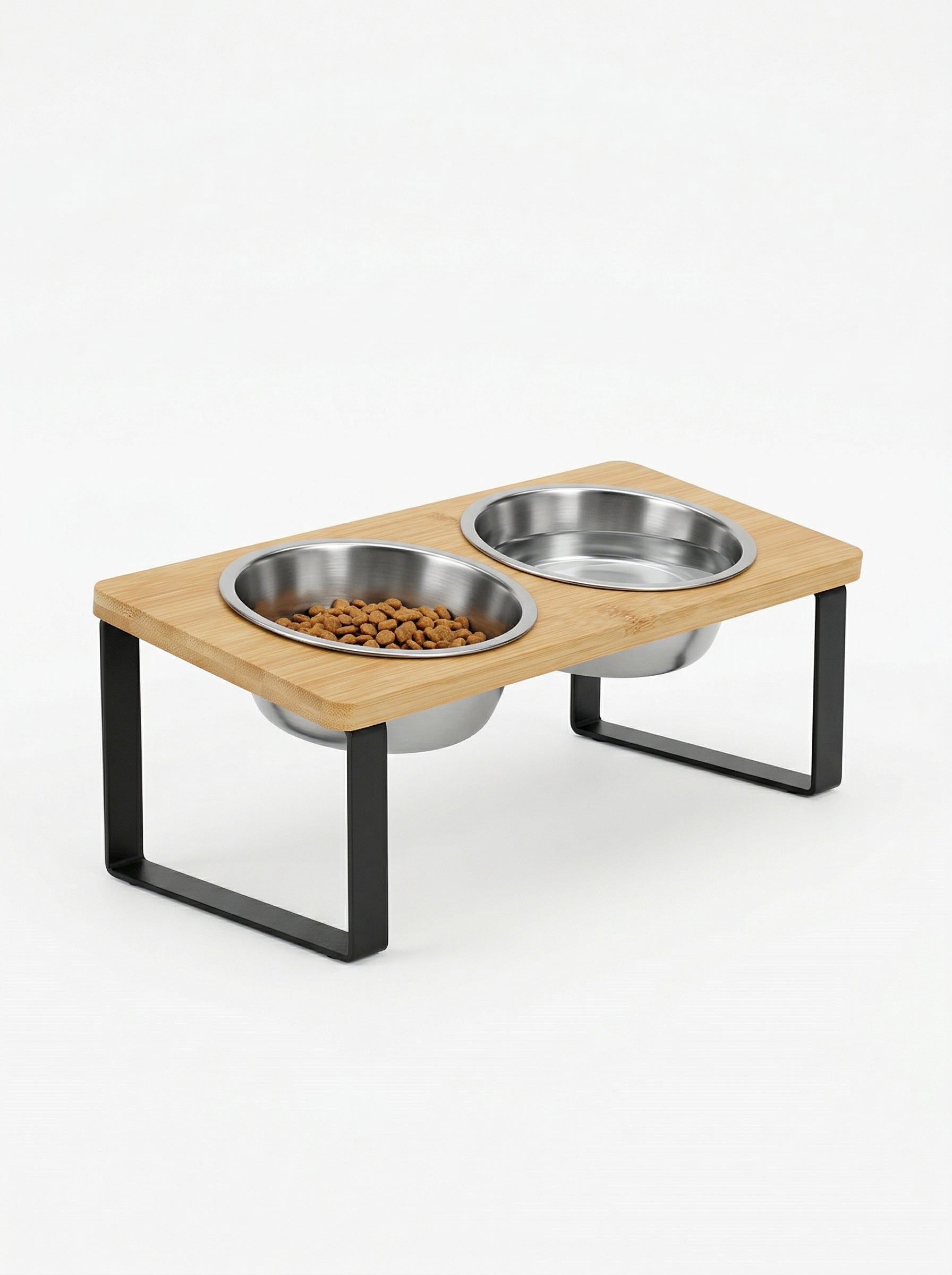 Double Bowl Feeder with Raised Stand – Comfortable & Healthy Eating for Cats